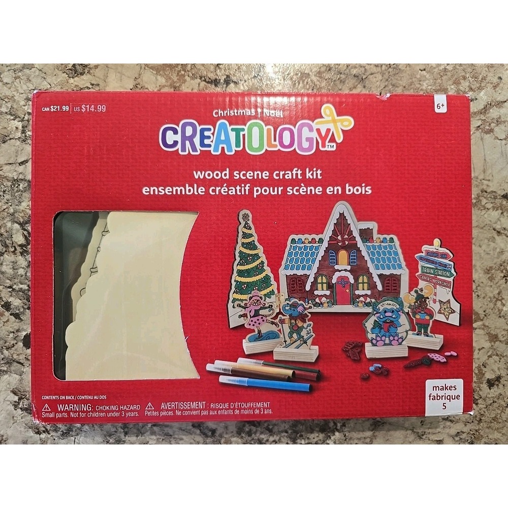 Creatology 3D Christmas Wood Scene Craft Kit House Noel Holiday Kids‎ NEW